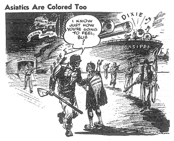 An editorial cartoon showing a man labeled 