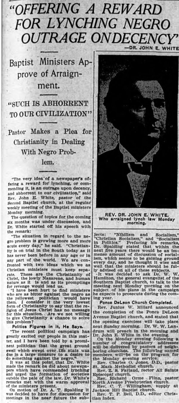 A scan of a newspaper article in grayscale titled, 