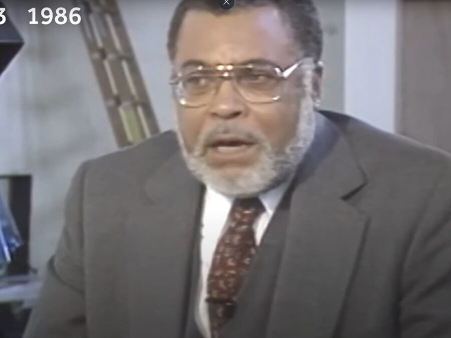 A still from a television interview of James Earl Jones.