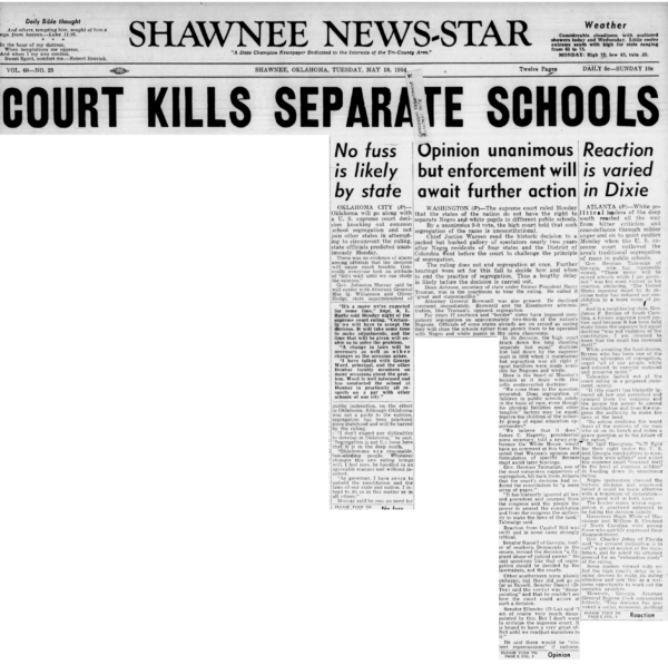 Front page of a newspaper with the headline: 